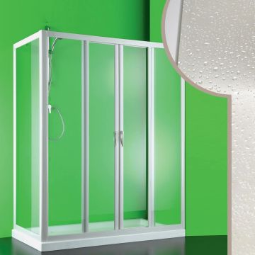 Mampara de ducha semicircular 80x80 CM H185 Transparente mod. Junior